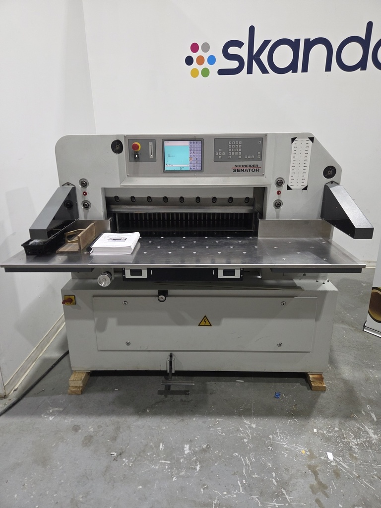 Used Schneider Senator 92 E-Line 36" Guillotine Cutter with Spare Blade and Cutting Sticks