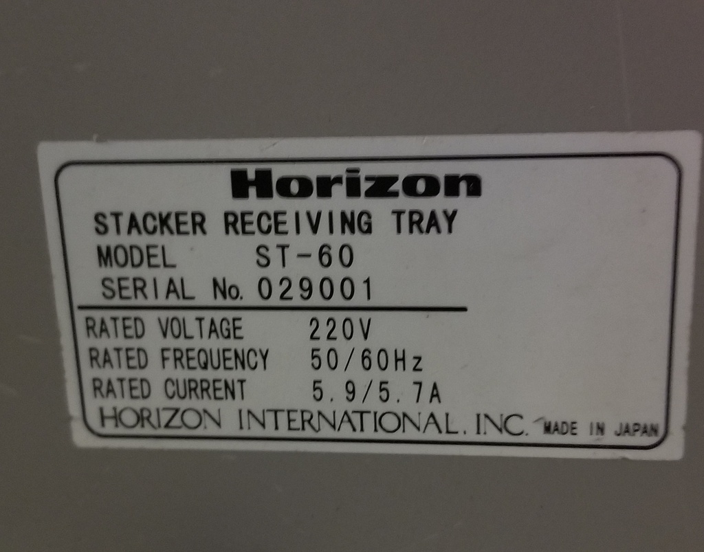 Used Standard Horizon ST-60  In-Line Stacker