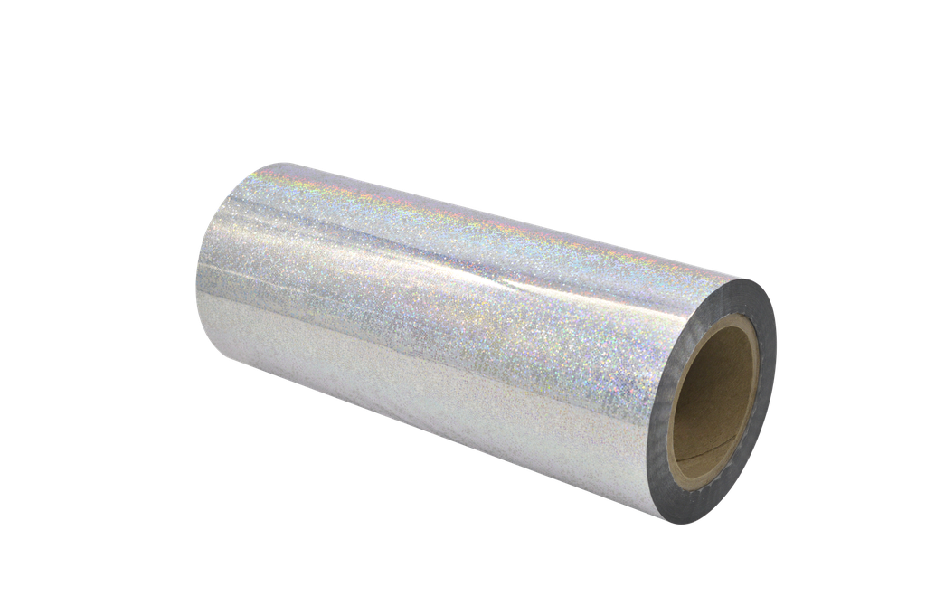 SLEEKpro Silver Sparkle Holo (T) Metallic Foil 12'' x 1000' x 3'' Core A/I