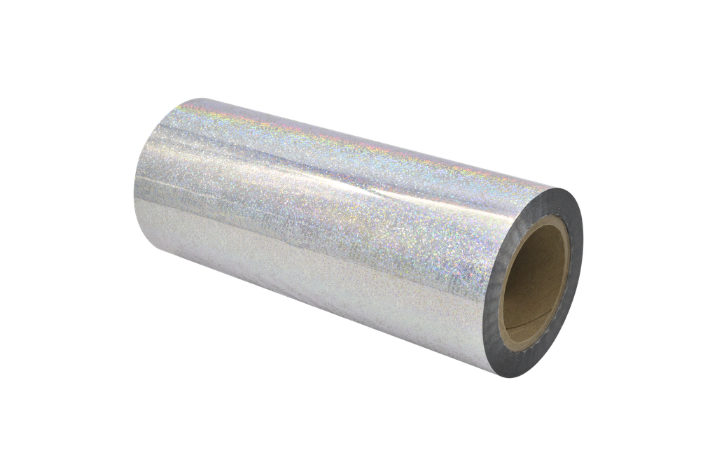 SLEEKpro Silver Glitter Holo (T) Metallic Foil 12'' x 1000' x 3'' Core A/I