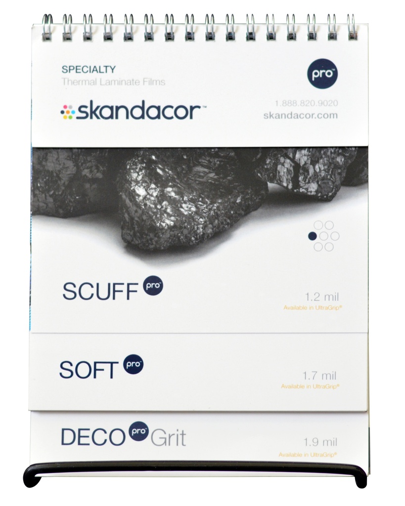 Specialty Laminate Sample Swatchbook Wire Bound with Stand