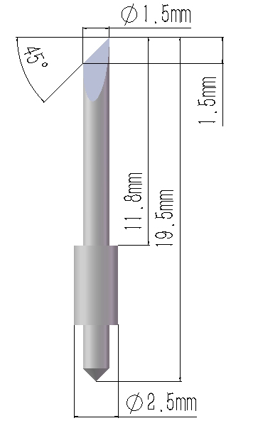 E15-02 1.5mm FINISHpro Tungsten Drag Knife Blade (5/pack)