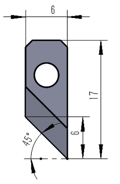 E19-11 3mm Double-bevel V-Cut Blade for FINISHpro series (2/pack)