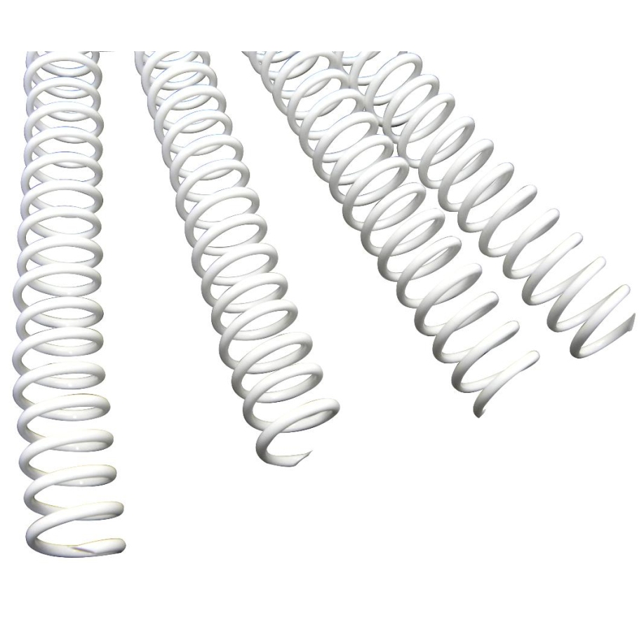 6 mm 36&quot; White BINDpro 5:1 Pitch Plastic Coil