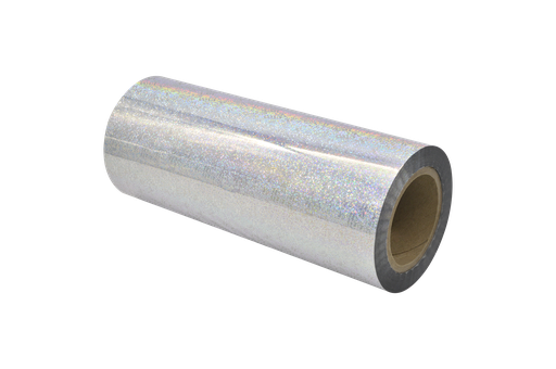 [PEX4112XD] SLEEKpro Silver Glitter Holo (T) Metallic Foil 12'' x 500' x 1'' Core A/I