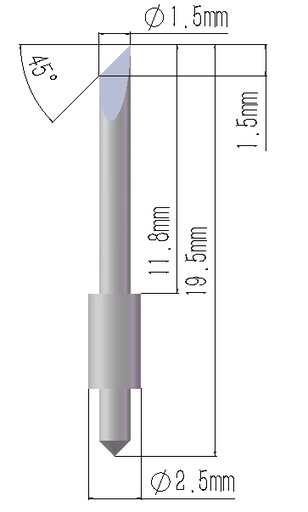 [8H171.20.18.0000256] E15-02 1.5mm FINISHpro Tungsten Drag Knife Blade (5/pack)
