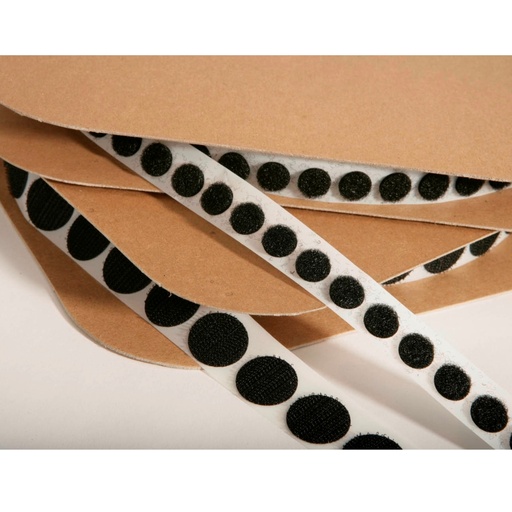 [TKCNHXLB] 1/2" x FASpro Black Hook & Loop Coins, Loop 1500/Roll